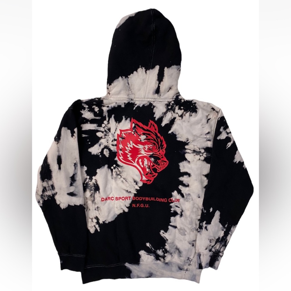 Darc Sport Men's Wolves Forever Bodybuilding Club Tie Dye Hoodie Sweatshirt